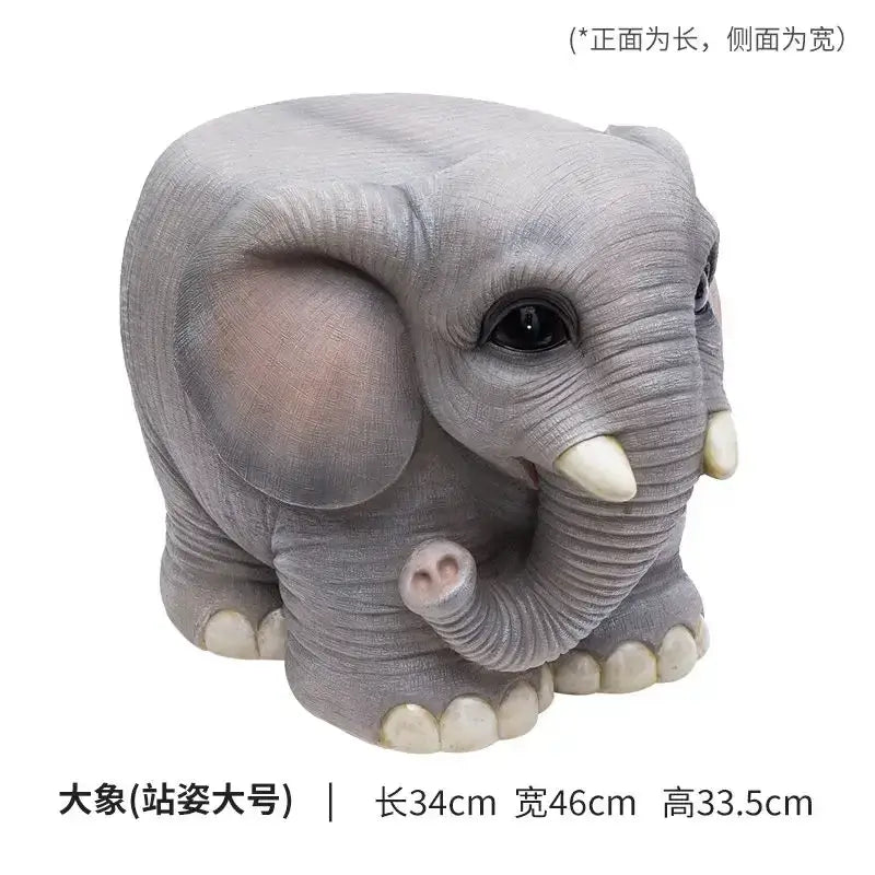 Gray Elephant Footstool