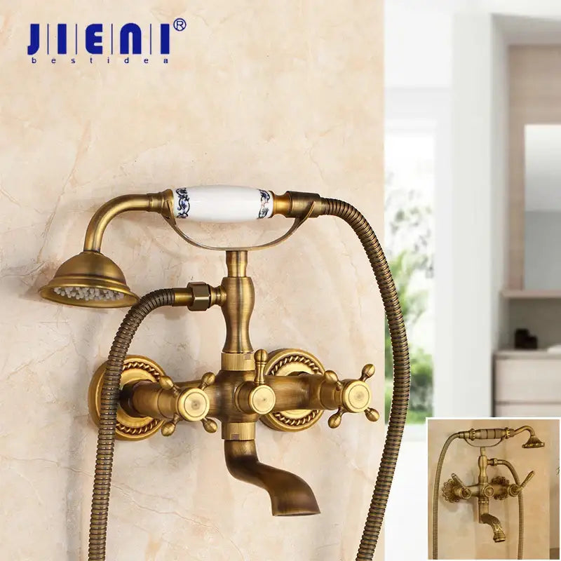 Brass Floral Shower Mixer