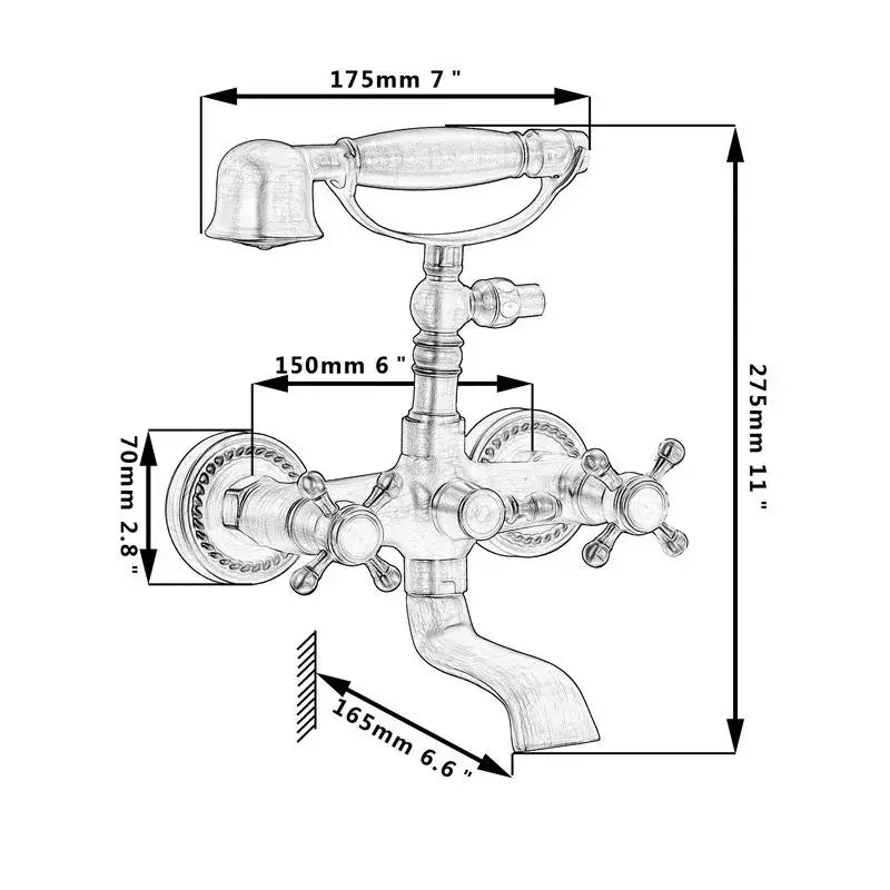 Brass Floral Shower Mixer