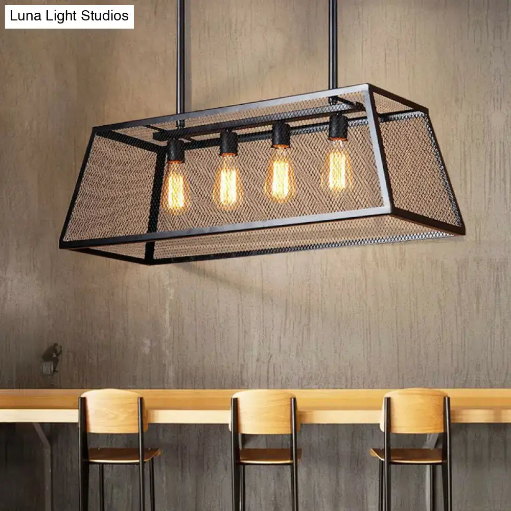 Black Trapezoid Suspension Light