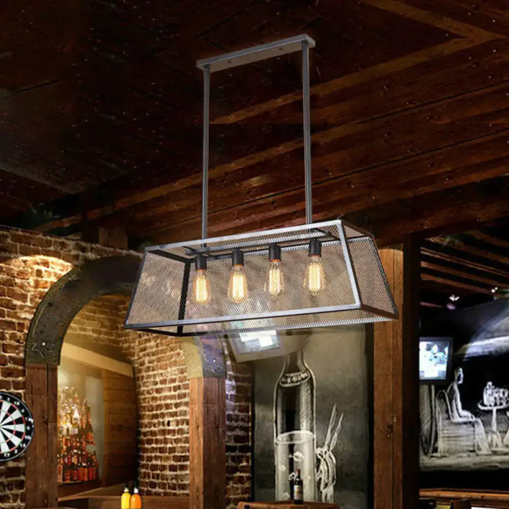 Black Trapezoid Suspension Light