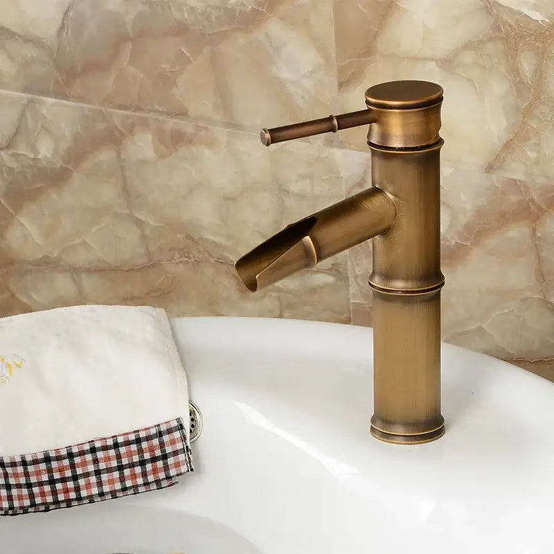 Bamboo Brass Bathroom Faucet