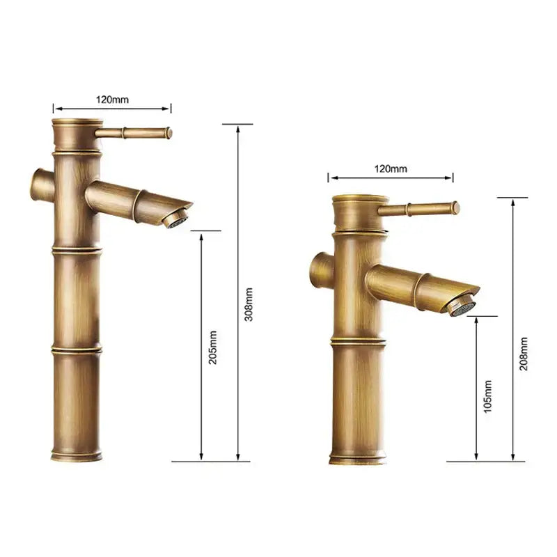 Bamboo Brass Bathroom Faucet