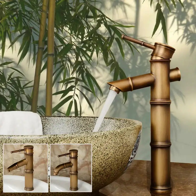 Bamboo Brass Bathroom Faucet