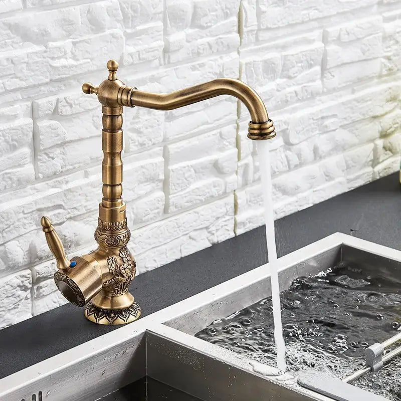 Brass Carved Basin Faucet