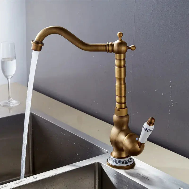 Brass Floral Handle Mixer