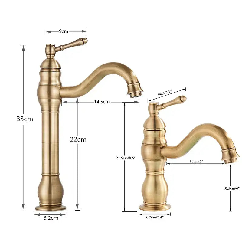 Antique Brass Basin Faucet Single Handle