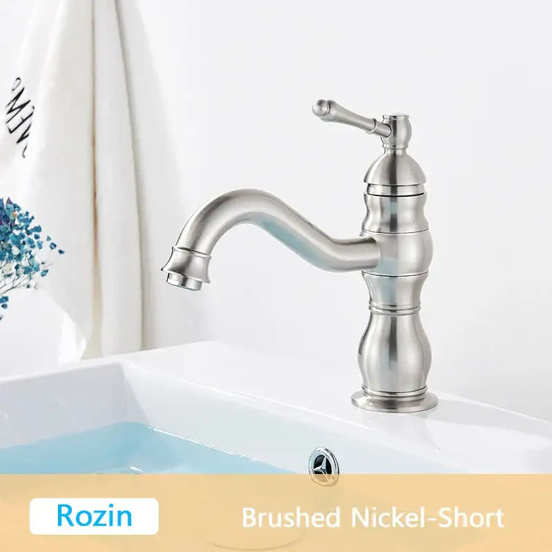 Antique Brass Basin Faucet Single Handle