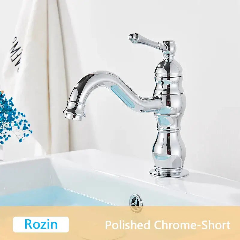 Antique Brass Basin Faucet Single Handle