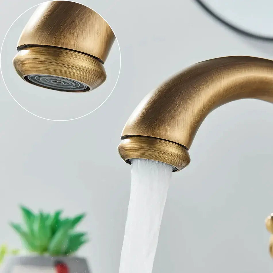Antique Brass Cross Faucet