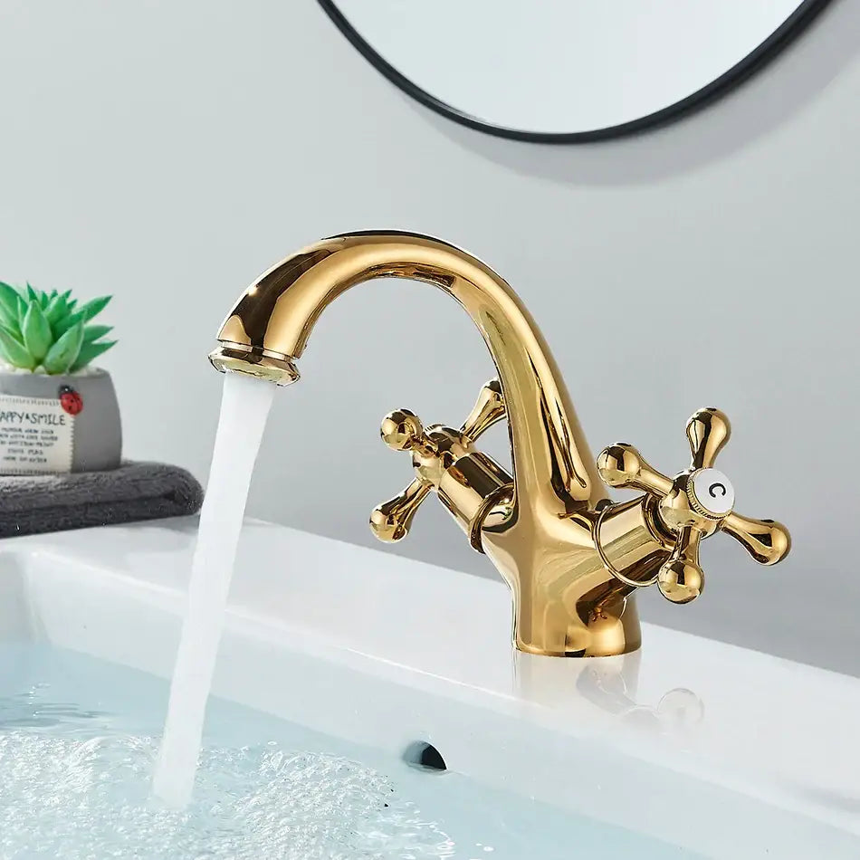 Antique Brass Cross Faucet
