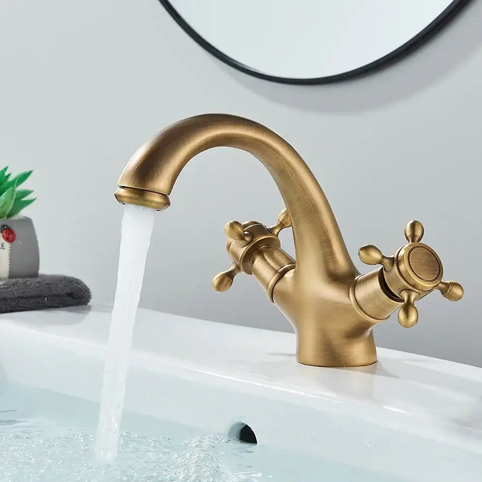 Antique Brass Cross Faucet