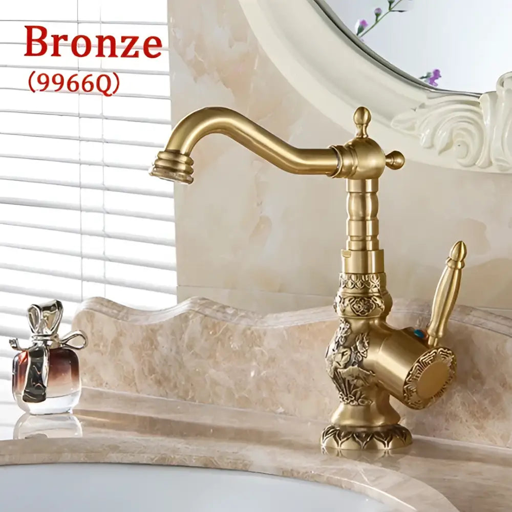 Antique Brass Floral Faucet
