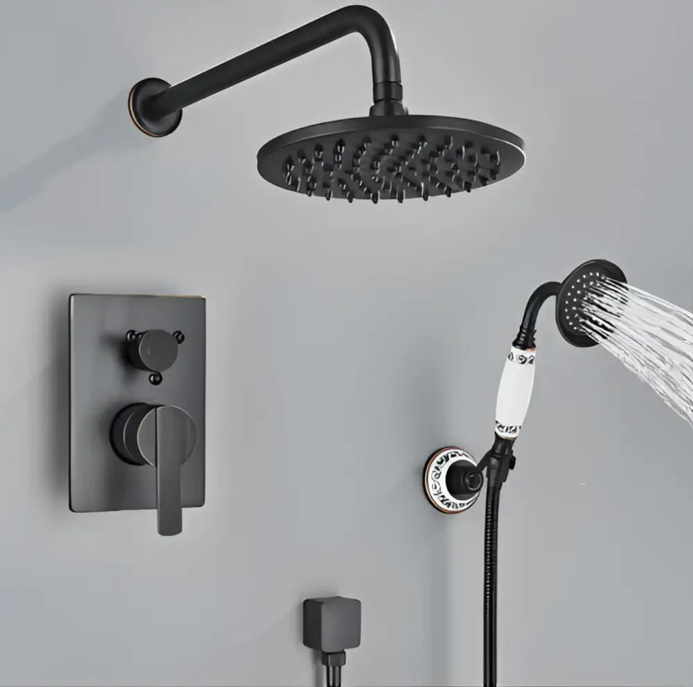 Black Gold Brass Shower Mixer