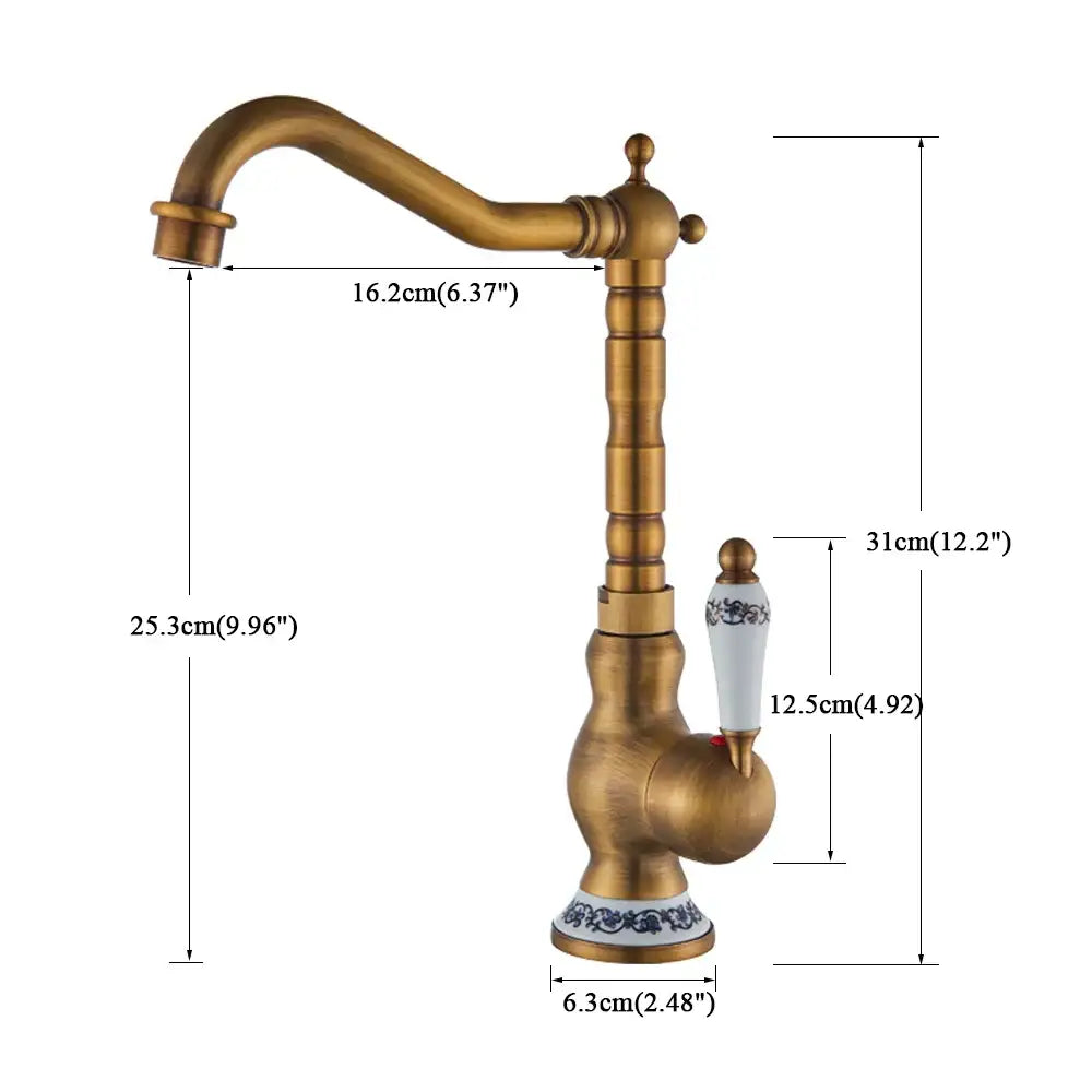 Brass Floral Kitchen Faucet