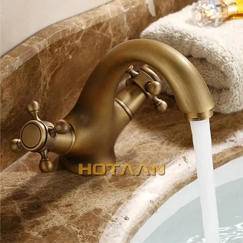 Antique Brass Double Handle Faucet