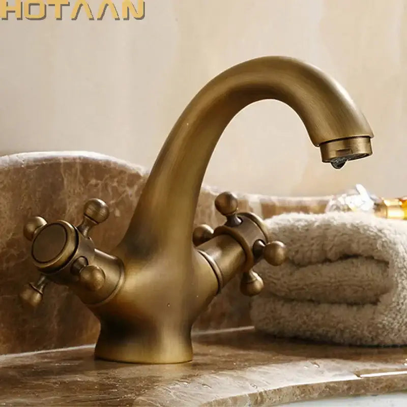 Antique Brass Double Handle Faucet