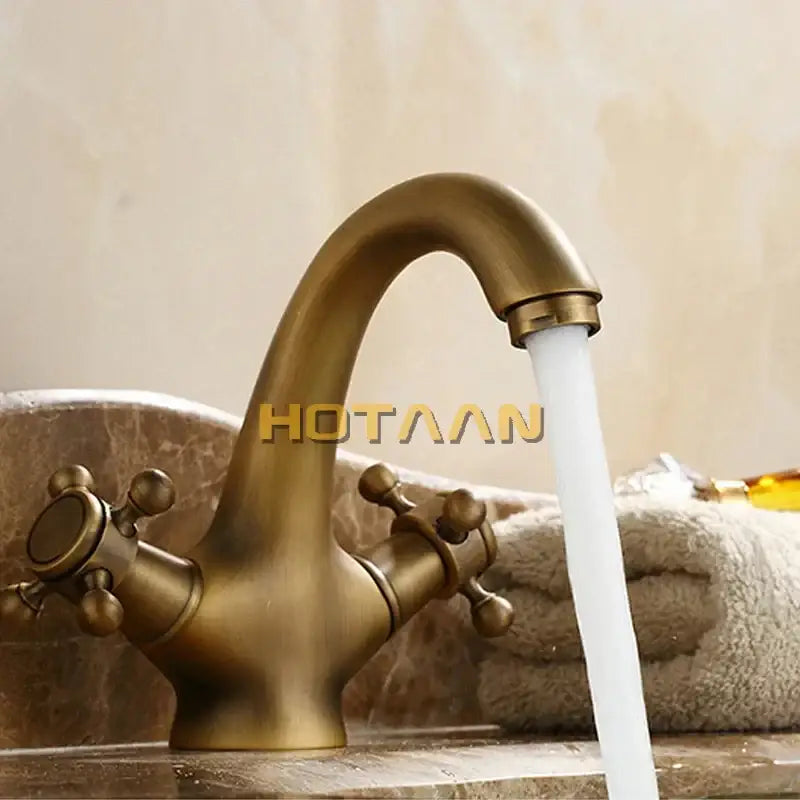 Antique Brass Double Handle Faucet