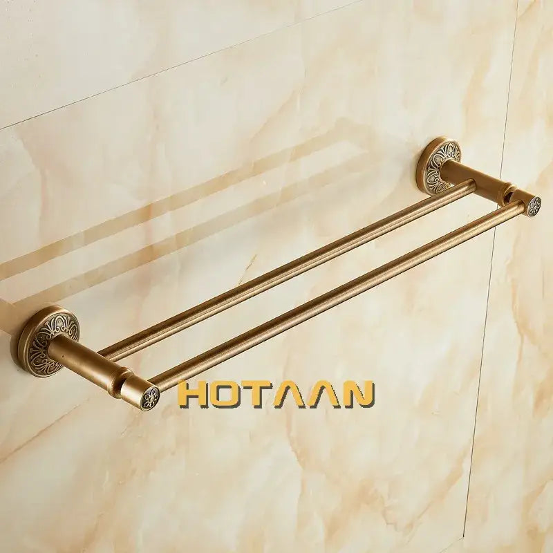 Brass Floral Towel Rack