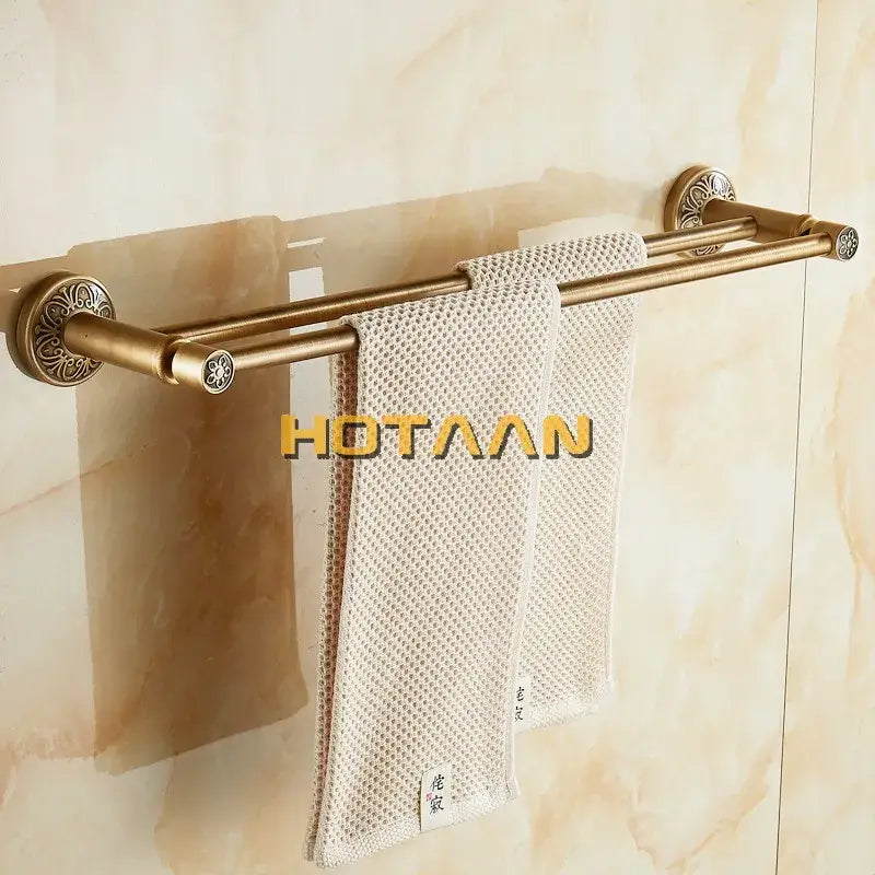 Brass Floral Towel Rack