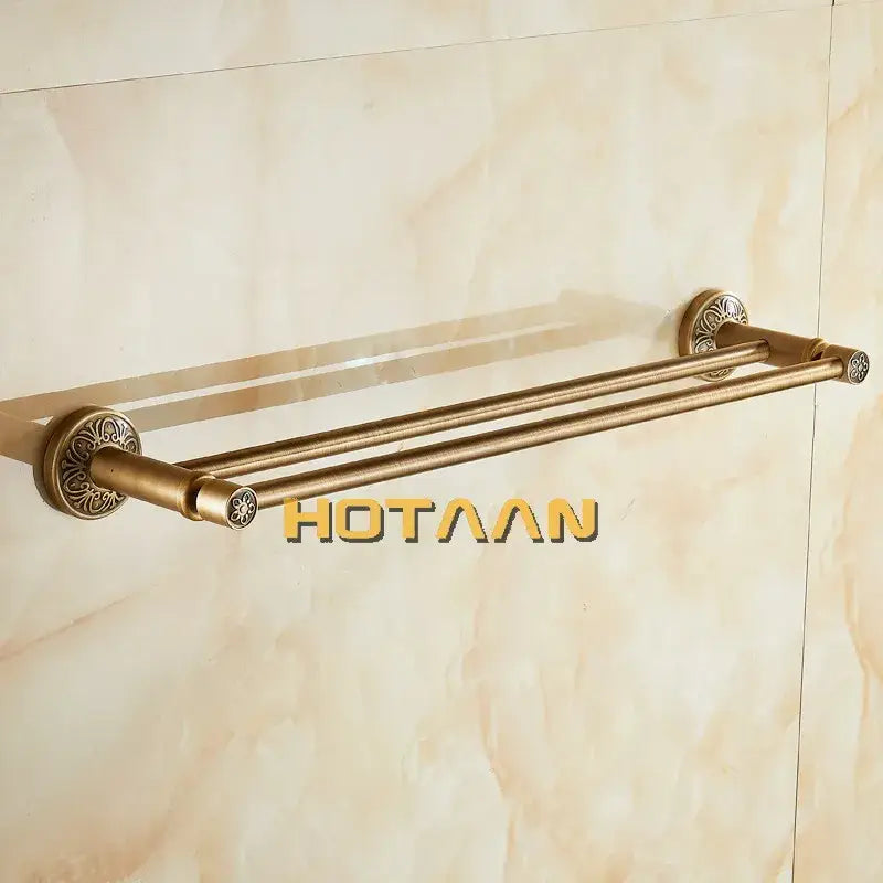 Brass Floral Towel Rack