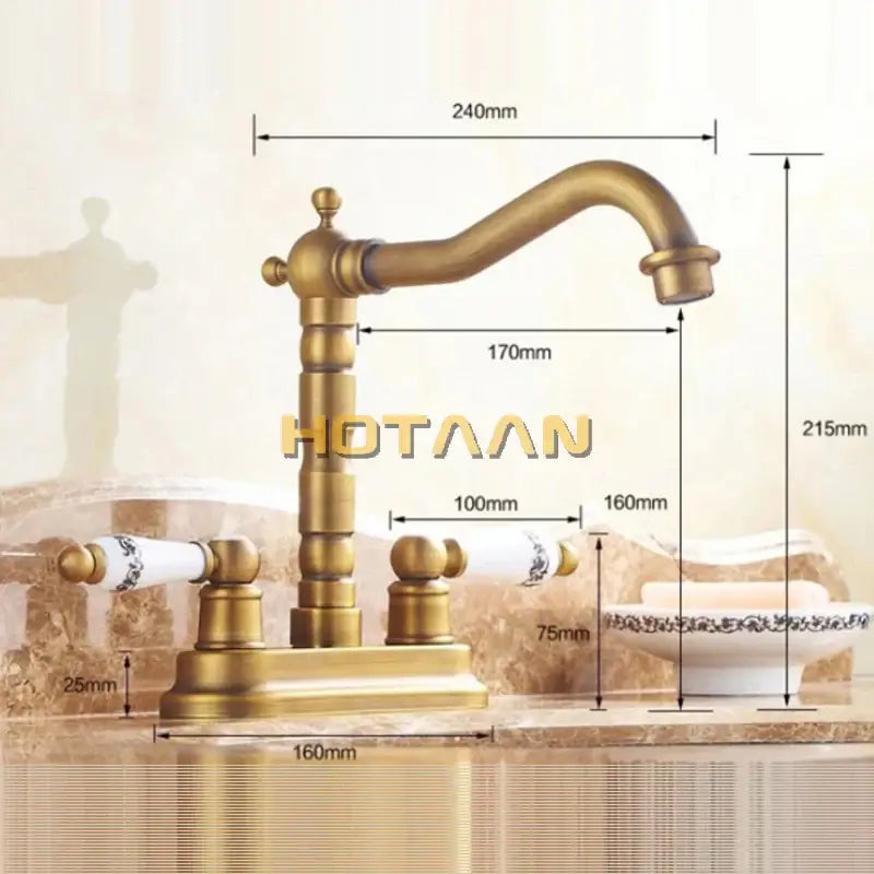 Antique Brass Ceramic Faucet