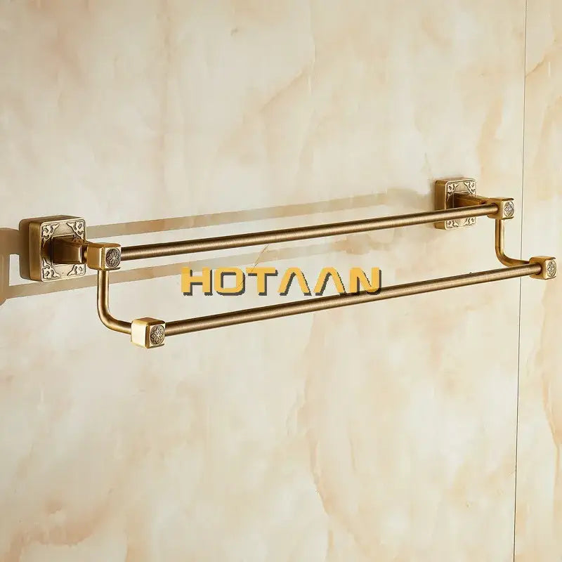 Antique Brass Double Towel Bar