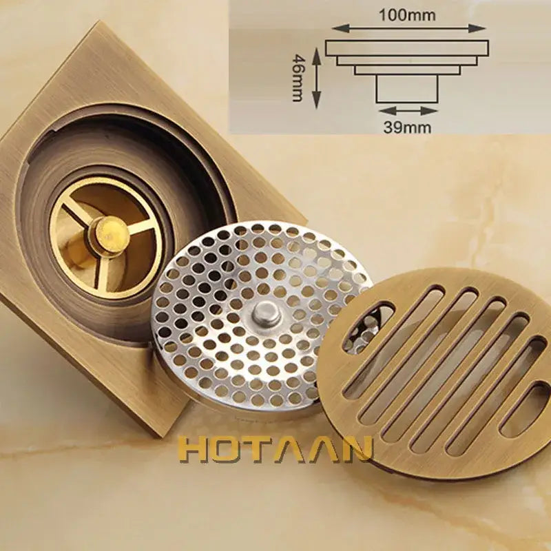 Brass Floral Floor Drain