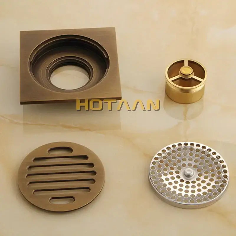 Brass Floral Floor Drain