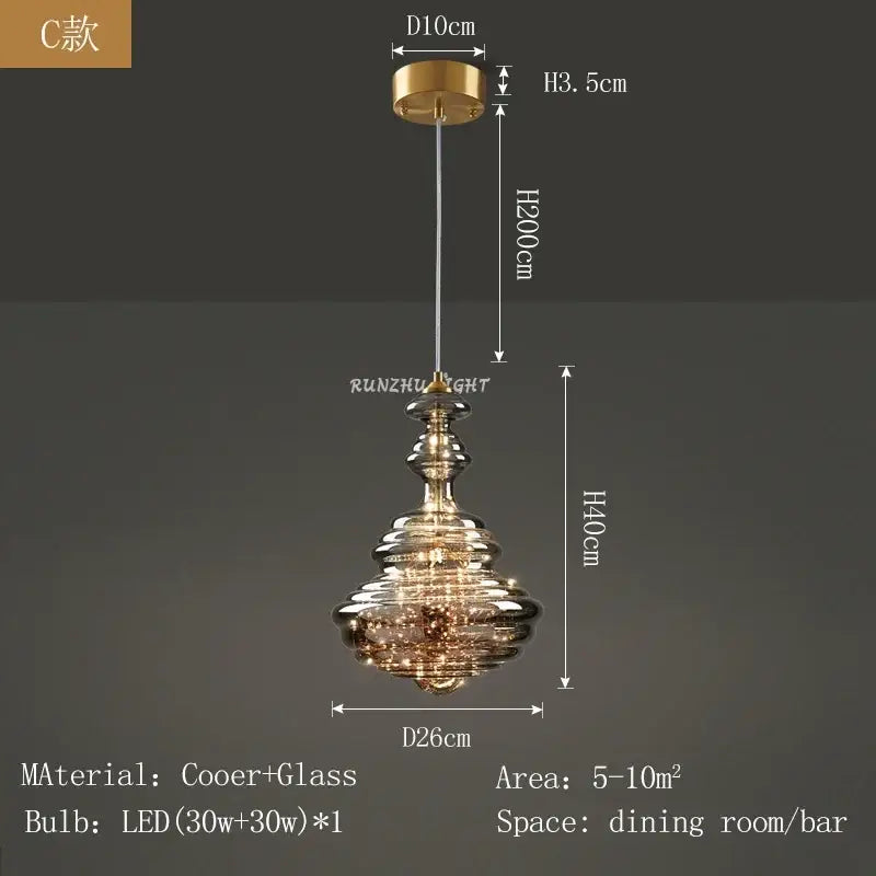 Brass Tiered Pendant Light