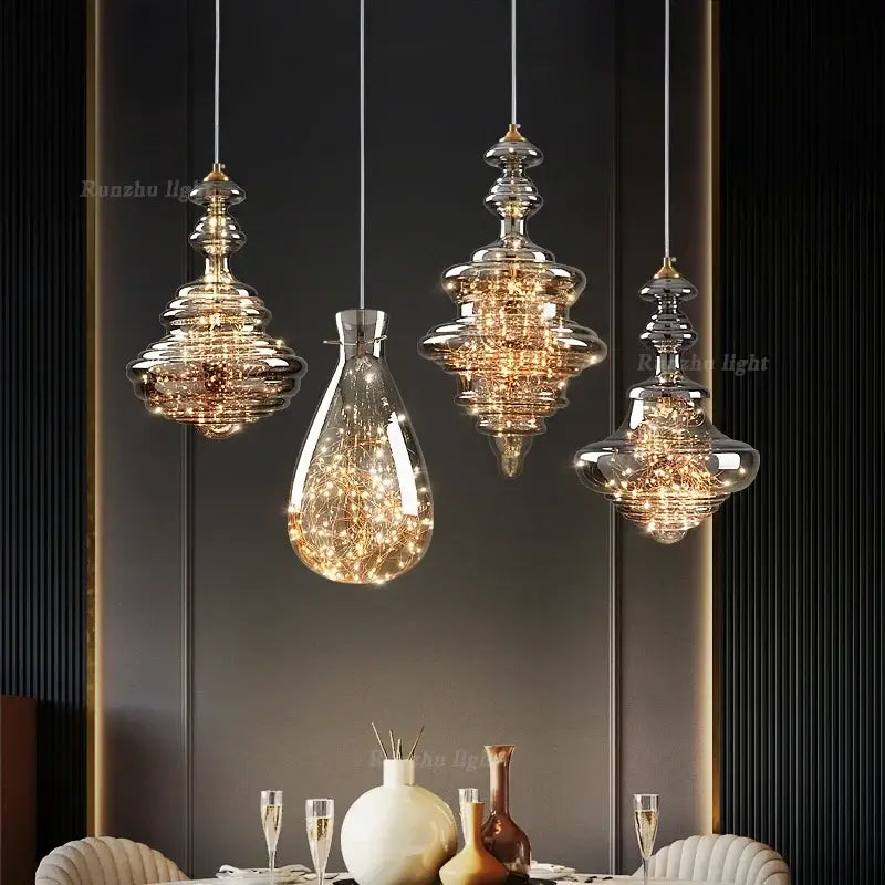 Brass Tiered Pendant Light