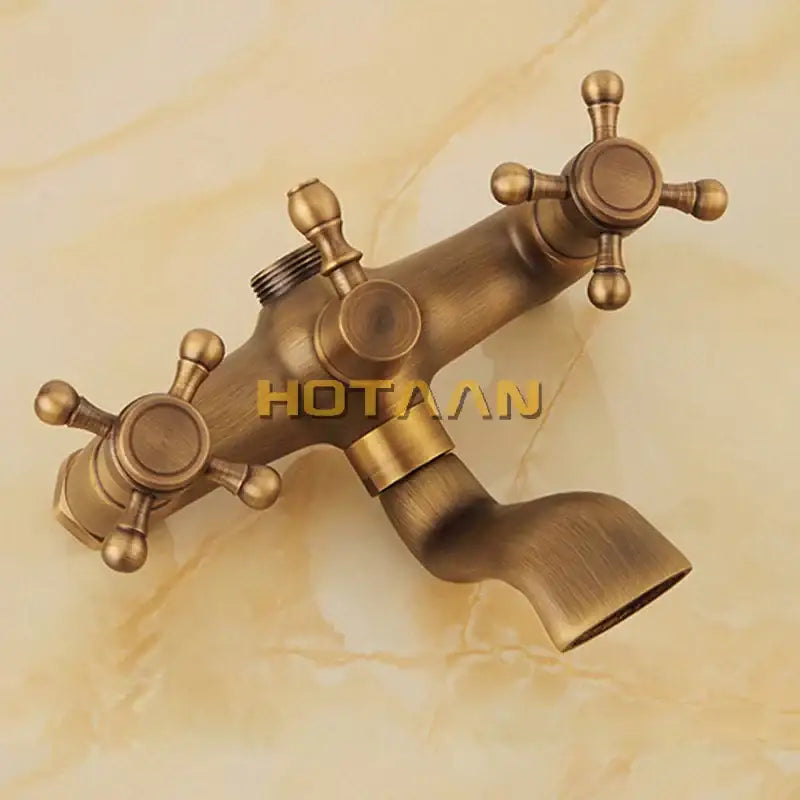 Antique Brass Shower Kit Ceramic