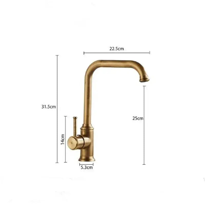 Brass Swivel Spout Kitchen Faucet