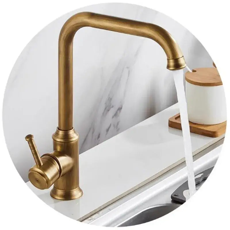 Brass Swivel Spout Kitchen Faucet