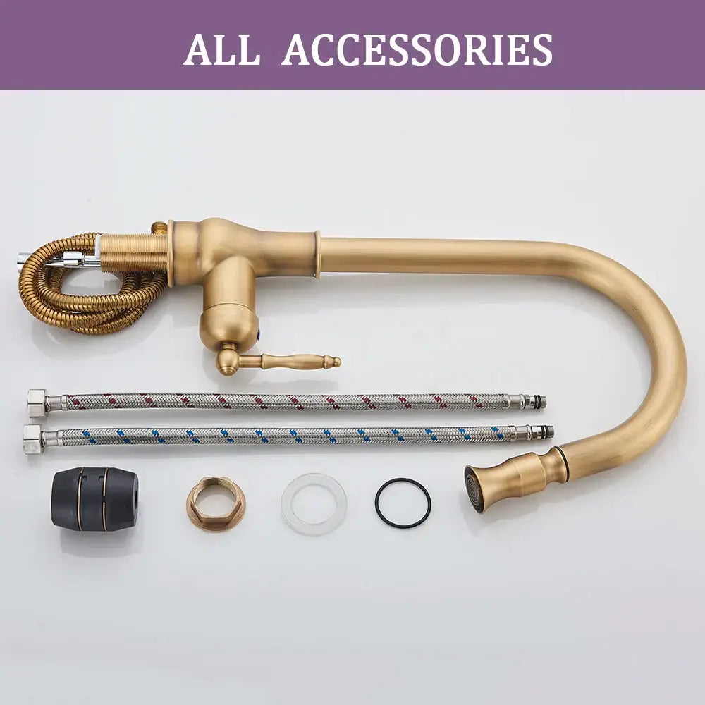 Antique Brass Kitchen Faucet