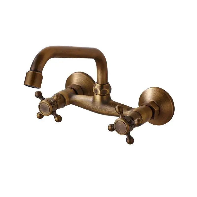 Brass Cross Handle Kitchen Faucet
