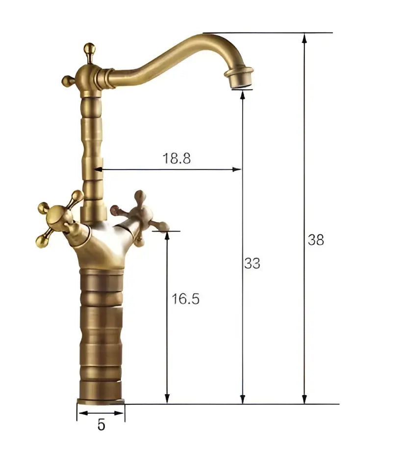 Brass Floral Basin Faucet