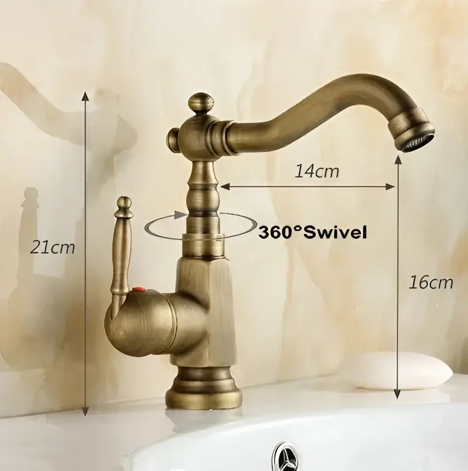 Brass Floral Basin Faucet
