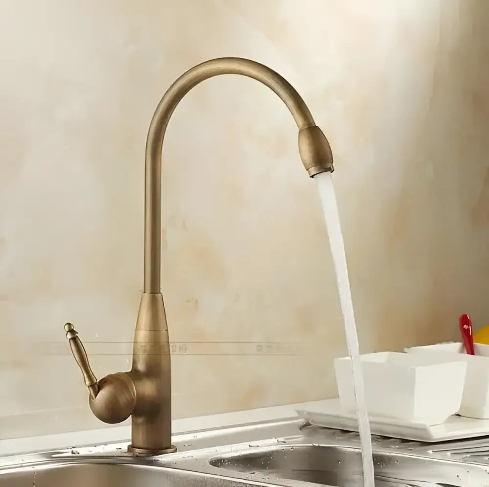 Brass Floral Basin Faucet