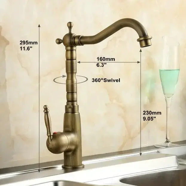 Brass Floral Basin Faucet