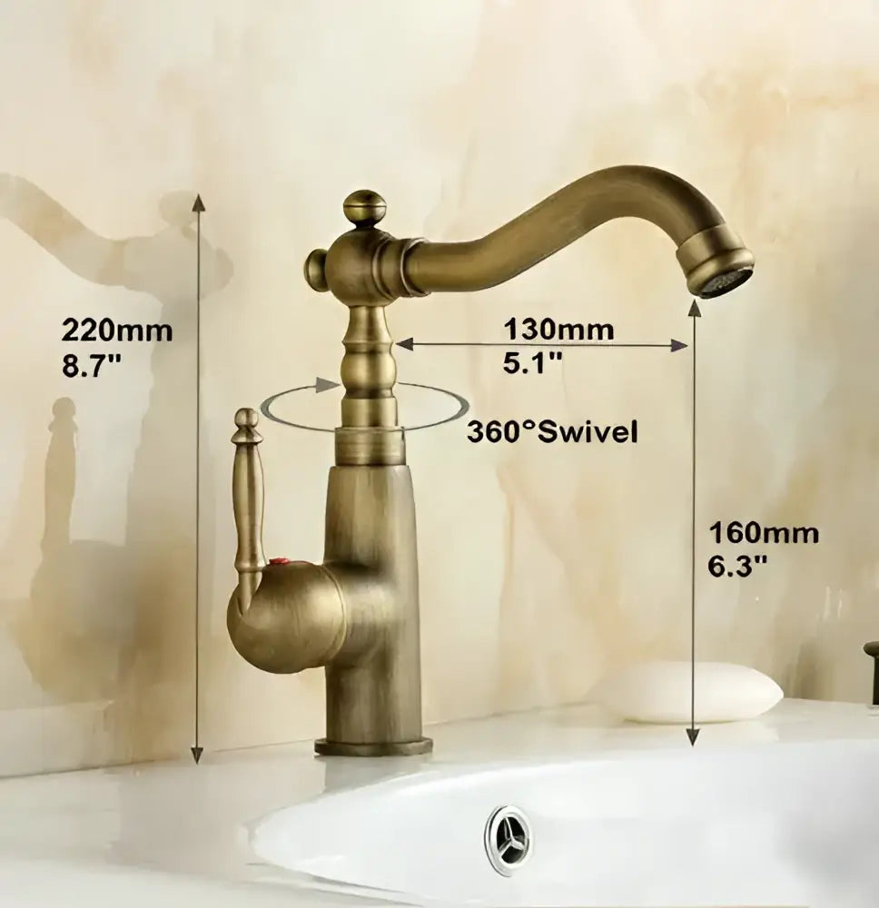 Brass Floral Basin Faucet