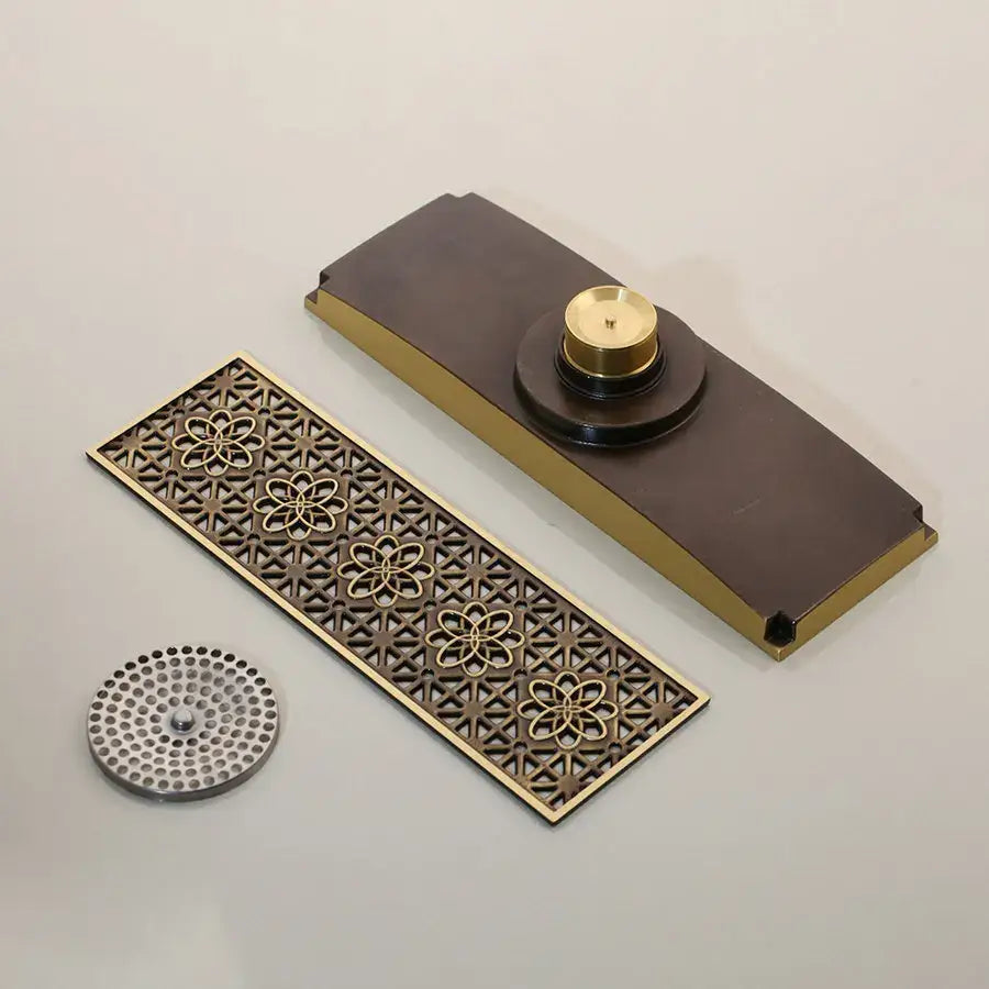 Brass Floral Decorative Floor Drain