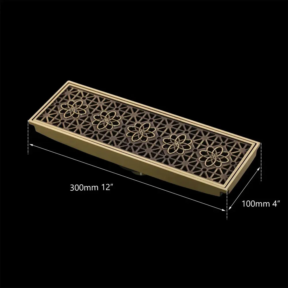 Brass Floral Decorative Floor Drain