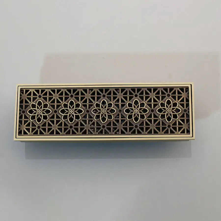 Brass Floral Decorative Floor Drain