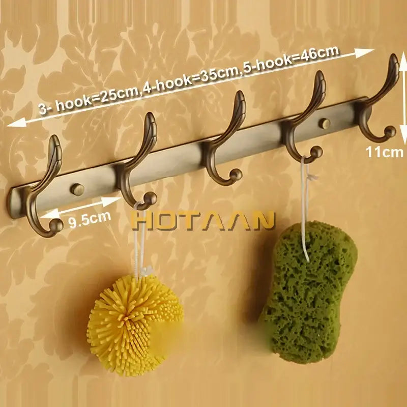 Brass Wall Robe Hook Rack