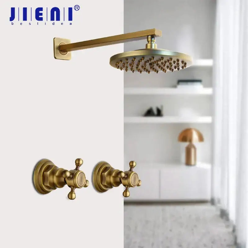 Antique Brass Rainfall Shower Faucet