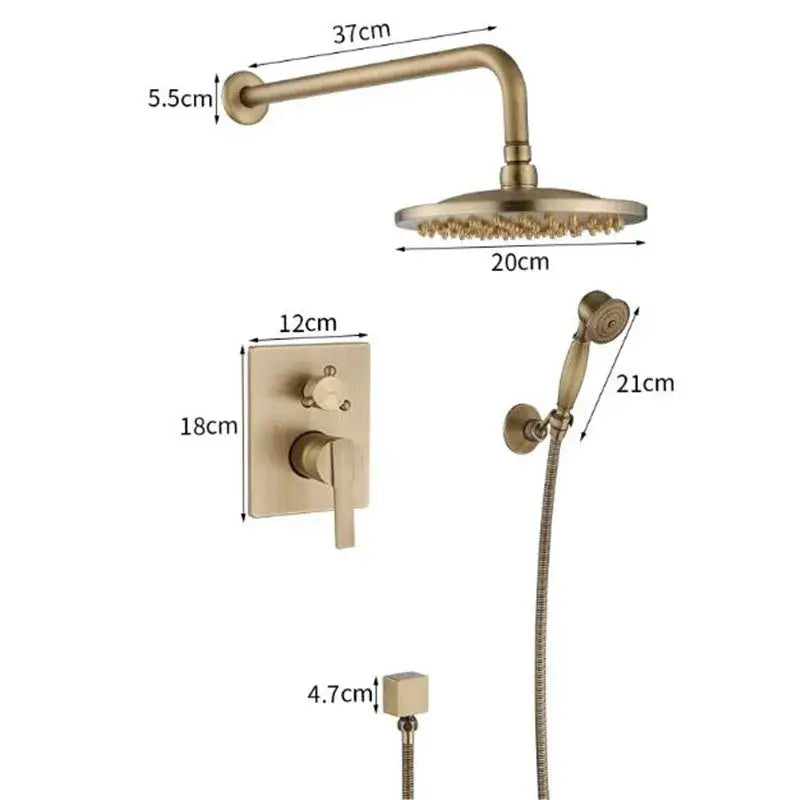 Brass Handheld Shower Kit 10-Inch