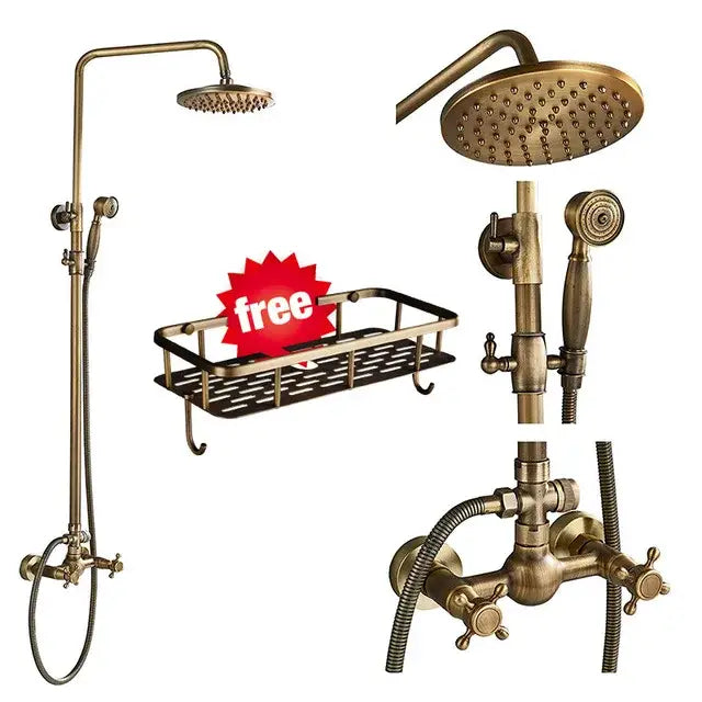 Brass Rainfall Shower Head with Shelf