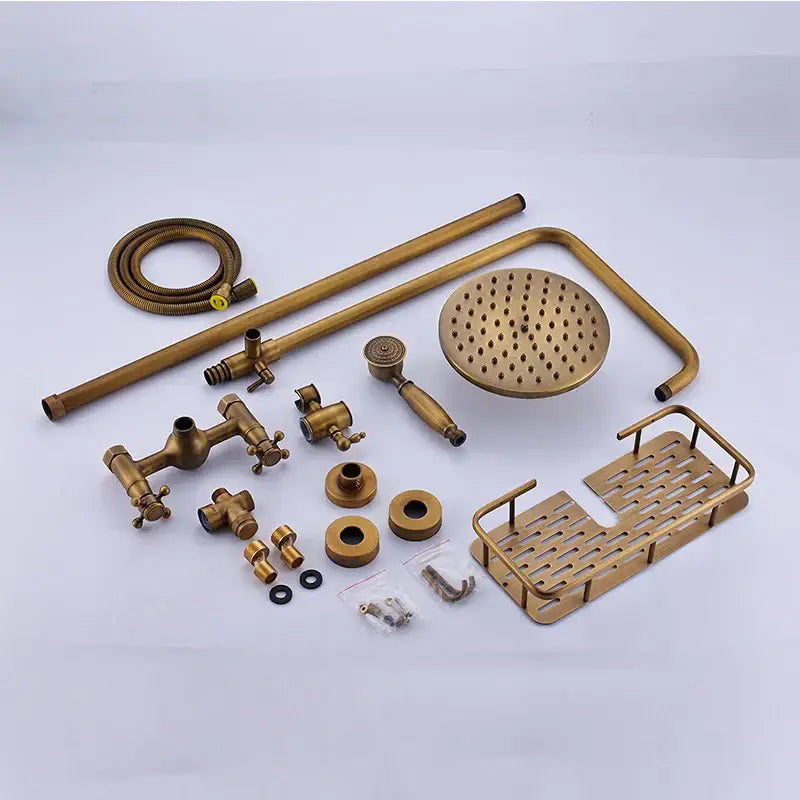 Brass Rainfall Shower Head with Shelf