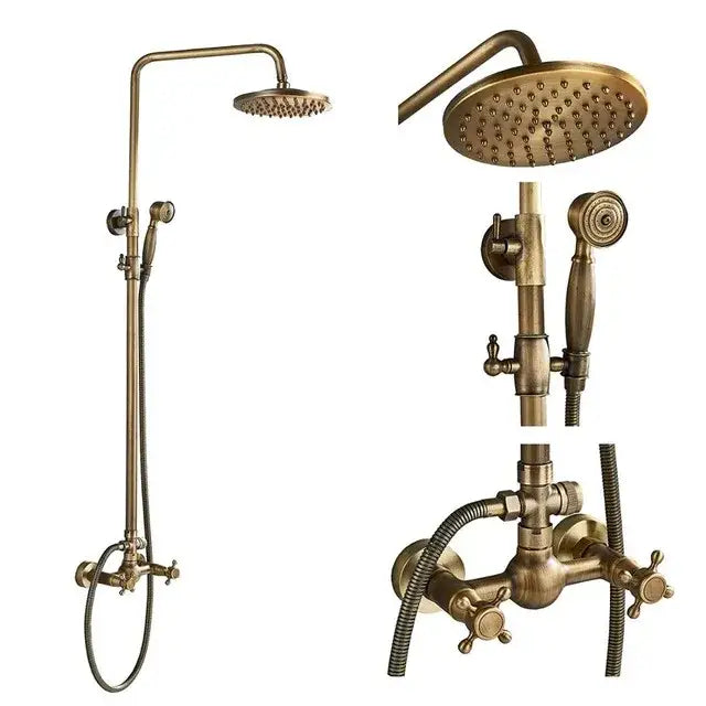 Brass Rainfall Shower Head with Shelf